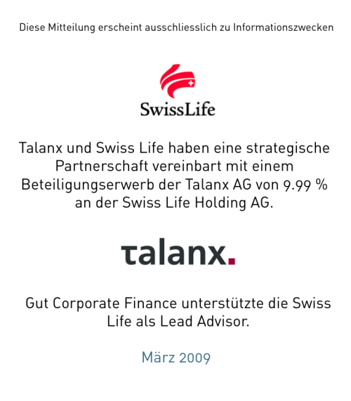 Swiss Life und Talanx vereinbaren strategische Partnerschaft