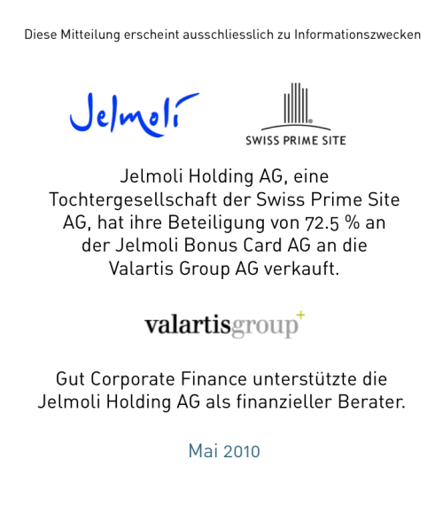 Verkauf der Jelmoli Bonus Card AG